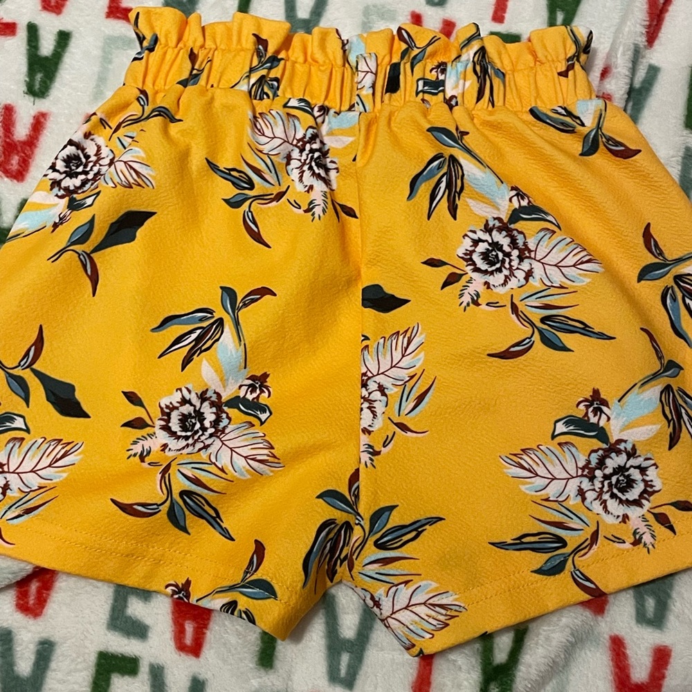 Yellow flower shorts